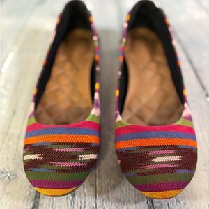 Reef Bella Costa Tropical Vibrant Multicolored Stripe Classic Ballet Flat 8.5